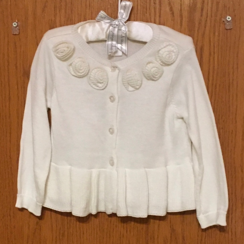 First impression Girl White Long Sleeve Sweater size 18 month, 24 month.